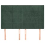 vidaXL Tăblie pat cu aripioare verde închis 147x16x118/128 cm catifea vidaXL Tăblie pat cu aripioare verde închis 147x16x118/128 cm catifea