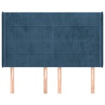 vidaXL Tăblie pat cu urechi albastru închis 147x16x118/128 cm catifea vidaXL Tăblie pat cu urechi albastru închis 147x16x118/128 cm catifea