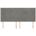 vidaXL Tăblie de pat cu aripioare gri deschis 163x16x118/128cm catifea