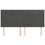 vidaXL Tăblie de pat cu aripioare gri închis 163x16x118/128 cm catifea vidaXL Tăblie de pat cu aripioare gri închis 163x16x118/128 cm catifea
