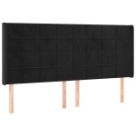 vidaXL Tăblie de pat cu aripioare, negru, 163x16x118/128 cm, catifea