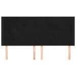 vidaXL Tăblie de pat cu aripioare, negru, 163x16x118/128 cm, catifea