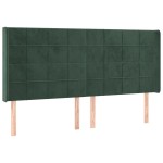 vidaXL Tăblie pat cu aripioare verde închis 163x16x118/128 cm catifea vidaXL Tăblie pat cu aripioare verde închis 163x16x118/128 cm catifea