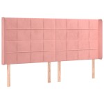 vidaXL Tăblie de pat cu aripioare, roz, 163x16x118/128 cm, catifea