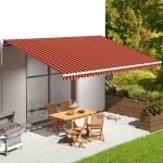 vidaXL Pânză de rezervă copertină, portocaliu și maro, 6x3,5 m vidaXL Pânză de rezervă copertină, portocaliu și maro, 6x3,5 m