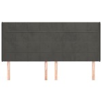 vidaXL Tăblie de pat cu aripioare gri închis 183x16x118/128 cm catifea vidaXL Tăblie de pat cu aripioare gri închis 183x16x118/128 cm catifea