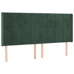 vidaXL Tăblie pat cu aripioare verde închis 183x16x118/128 cm catifea vidaXL Tăblie pat cu aripioare verde închis 183x16x118/128 cm catifea