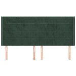 vidaXL Tăblie pat cu aripioare verde închis 183x16x118/128 cm catifea vidaXL Tăblie pat cu aripioare verde închis 183x16x118/128 cm catifea