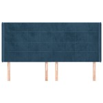 vidaXL Tăblie pat cu urechi albastru închis 183x16x118/128 cm catifea vidaXL Tăblie pat cu urechi albastru închis 183x16x118/128 cm catifea