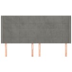 vidaXL Tăblie de pat cu aripioare gri deschis 203x16x118/128cm catifea