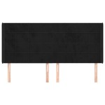 vidaXL Tăblie de pat cu aripioare, negru, 203x16x118/128 cm, catifea