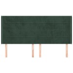 vidaXL Tăblie pat cu aripioare verde închis 203x16x118/128 cm catifea vidaXL Tăblie pat cu aripioare verde închis 203x16x118/128 cm catifea