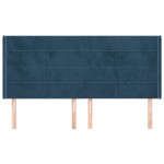 vidaXL Tăblie pat cu urechi albastru închis 203x16x118/128 cm catifea vidaXL Tăblie pat cu urechi albastru închis 203x16x118/128 cm catifea