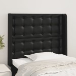 vidaXL Tăblie de pat cu aripioare, negru, 93x16x118/128 cm, piele eco