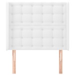 vidaXL Tăblie de pat cu aripioare, alb, 93x16x118/128 cm, piele eco vidaXL Tăblie de pat cu aripioare, alb, 93x16x118/128 cm, piele eco