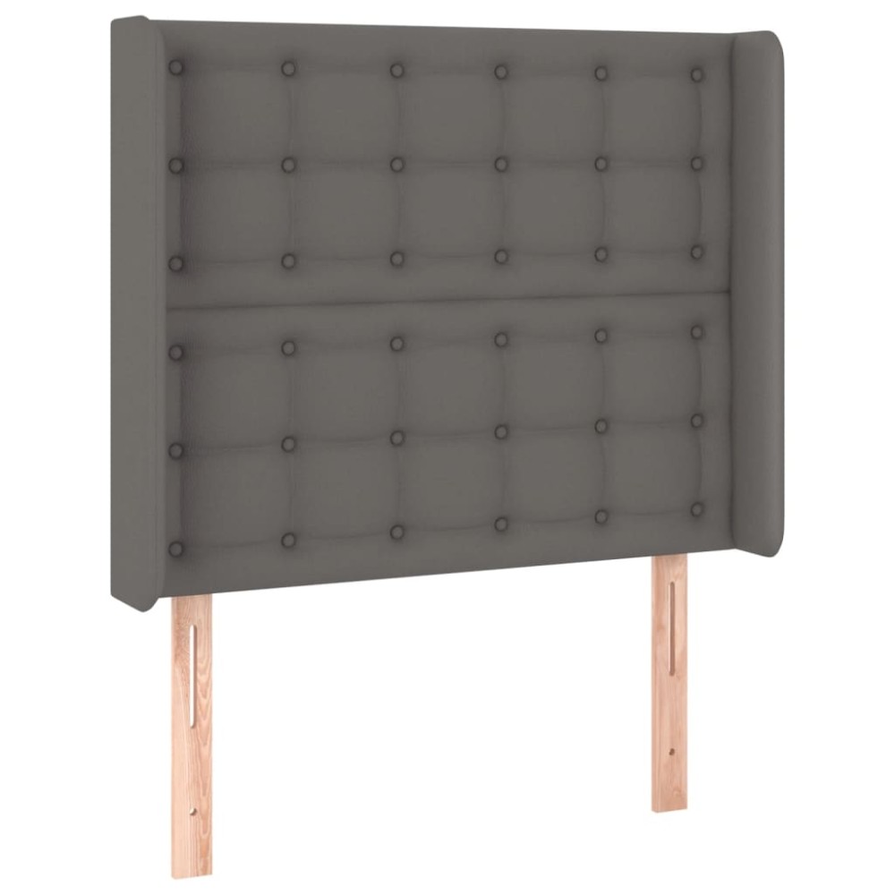 vidaXL Tăblie de pat cu aripioare, gri , 93x16x118/128 cm, piele eco