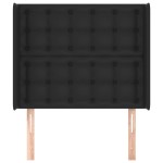 vidaXL Tăblie de pat cu aripioare, negru, 103x16x118/128 cm, piele eco