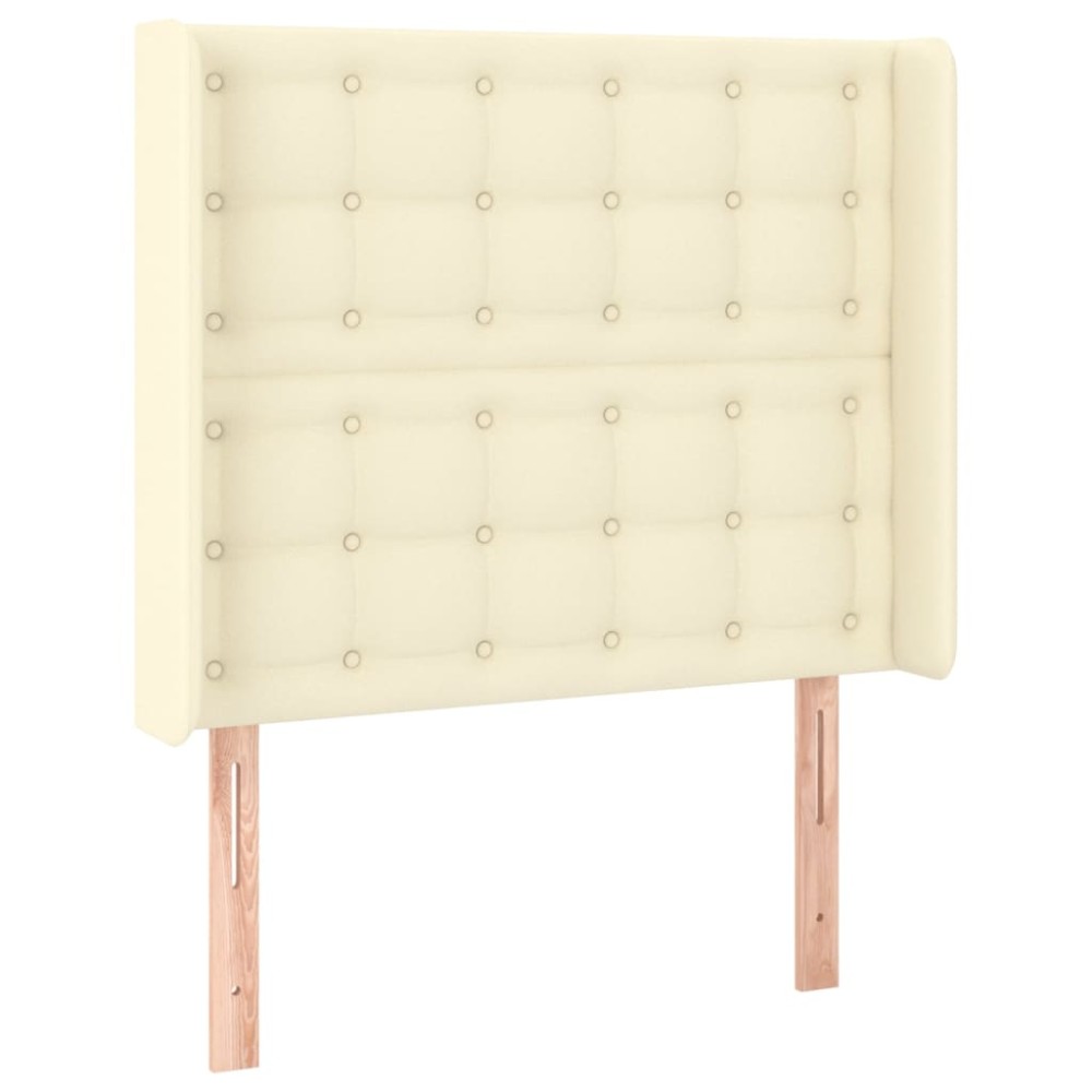 vidaXL Tăblie de pat cu aripioare, crem, 103x16x118/128 cm, piele eco