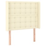 vidaXL Tăblie de pat cu aripioare, crem, 103x16x118/128 cm, piele eco