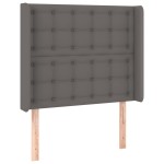 vidaXL Tăblie de pat cu aripioare gri 103x16x118/128 cm piele eco