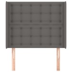 vidaXL Tăblie de pat cu aripioare gri 103x16x118/128 cm piele eco