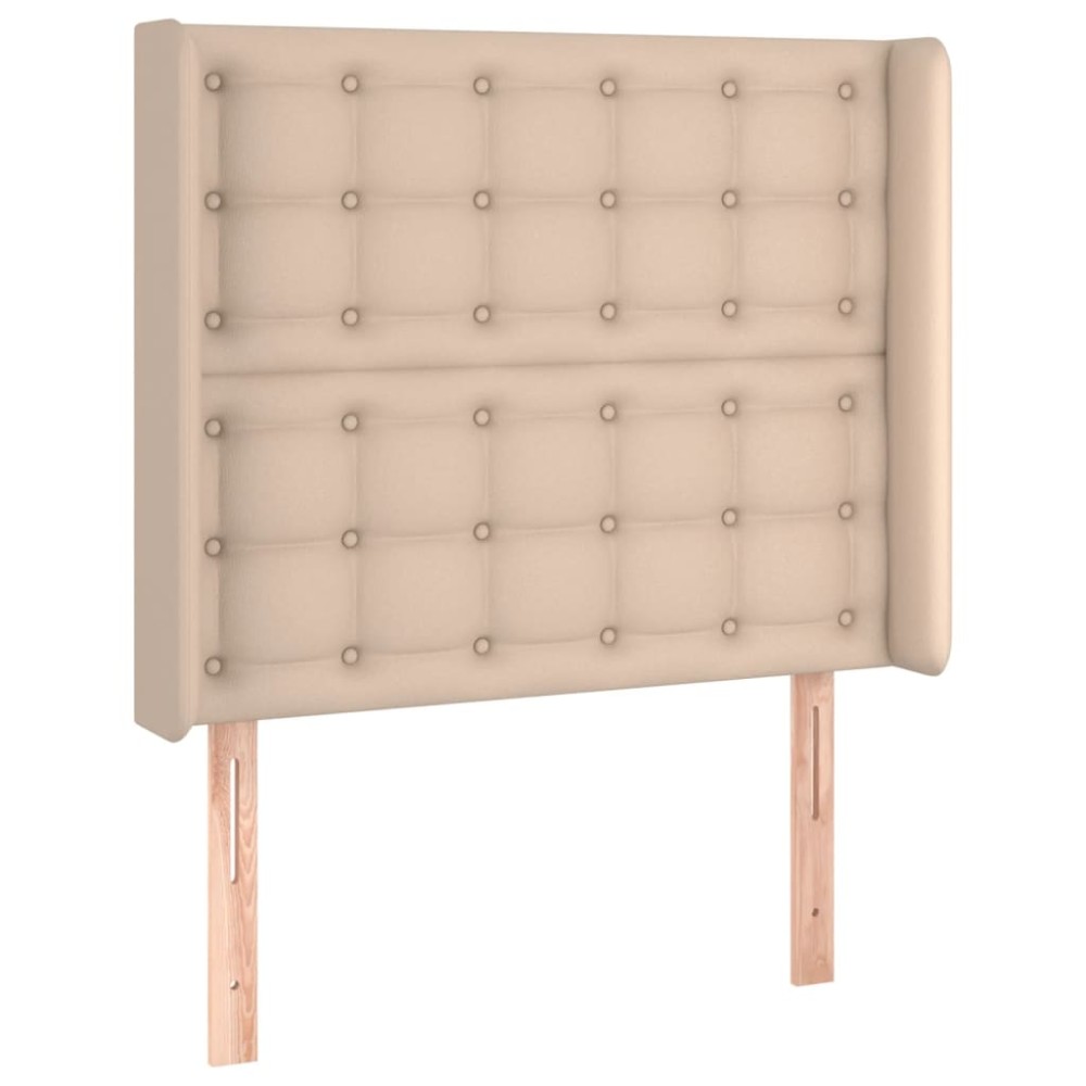 vidaXL Tăblie pat cu aripioare cappuccino 103x16x118/128 cm piele eco
