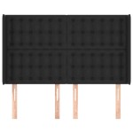 vidaXL Tăblie de pat cu aripioare, negru, 147x16x118/128 cm, piele eco