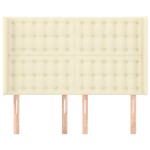 vidaXL Tăblie de pat cu aripioare, crem, 147x16x118/128 cm, piele eco