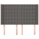 vidaXL Tăblie de pat cu aripioare gri 147x16x118/128 cm piele eco
