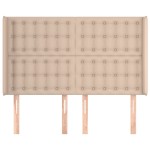 vidaXL Tăblie pat cu aripioare cappuccino 147x16x118/128 cm piele eco