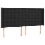 vidaXL Tăblie de pat cu aripioare, negru, 163x16x118/128 cm, piele eco