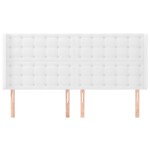 vidaXL Tăblie de pat cu aripioare, alb, 163x16x118/128 cm, piele eco vidaXL Tăblie de pat cu aripioare, alb, 163x16x118/128 cm, piele eco