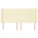 vidaXL Tăblie de pat cu aripioare, crem, 163x16x118/128 cm, piele eco