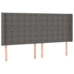 vidaXL Tăblie de pat cu aripioare gri 163x16x118/128 cm catifea