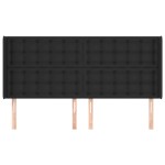 vidaXL Tăblie de pat cu aripioare, negru, 183x16x118/128 cm, piele eco