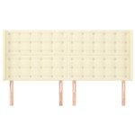 vidaXL Tăblie de pat cu aripioare, crem, 183x16x118/128 cm, piele eco