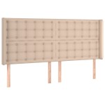 vidaXL Tăblie pat cu aripioare, cappuccino,183x16x118/128 cm piele eco vidaXL Tăblie pat cu aripioare, cappuccino,183x16x118/128 cm piele eco