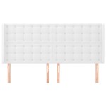 vidaXL Tăblie de pat cu aripioare, alb, 203x16x118/128 cm, piele eco