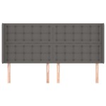 vidaXL Tăblie de pat cu aripioare gri 203x16x118/128 cm piele eco