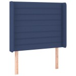 vidaXL Tăblie de pat cu aripioare, albastru, 83x16x118/128 cm, textil
