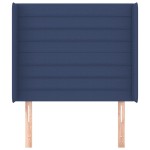 vidaXL Tăblie de pat cu aripioare, albastru, 83x16x118/128 cm, textil