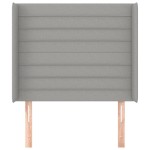 vidaXL Tăblie de pat cu aripioare gri deschis 93x16x118/128 cm textil