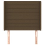 vidaXL Tăblie de pat cu aripioare maro închis 93x16x118/128 cm textil