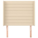 vidaXL Tăblie de pat cu aripioare, crem, 93x16x118/128 cm, textil