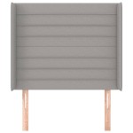vidaXL Tăblie de pat cu aripioare gri deschis 103x16x118/128 cm textil