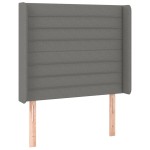 vidaXL Tăblie de pat cu aripioare gri închis 103x16x118/128 cm textil