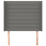vidaXL Tăblie de pat cu aripioare gri închis 103x16x118/128 cm textil