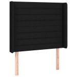vidaXL Tăblie de pat cu aripioare, negru, 103x16x118/128 cm, textil