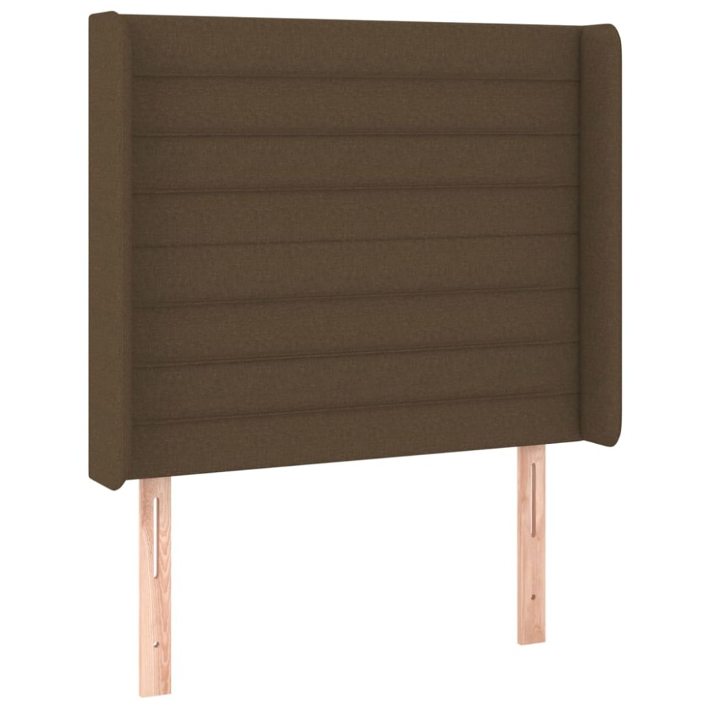 vidaXL Tăblie de pat cu aripioare maro închis 103x16x118/128 cm textil