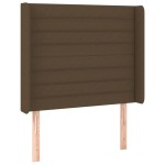 vidaXL Tăblie de pat cu aripioare maro închis 103x16x118/128 cm textil